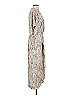Lezat 100% Polyester Metallic Silver Tan Casual Dress Size S - photo 4