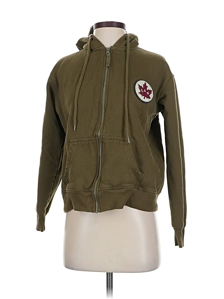 Pre-owned Assorted Brands Zip Up Hoodie In Green