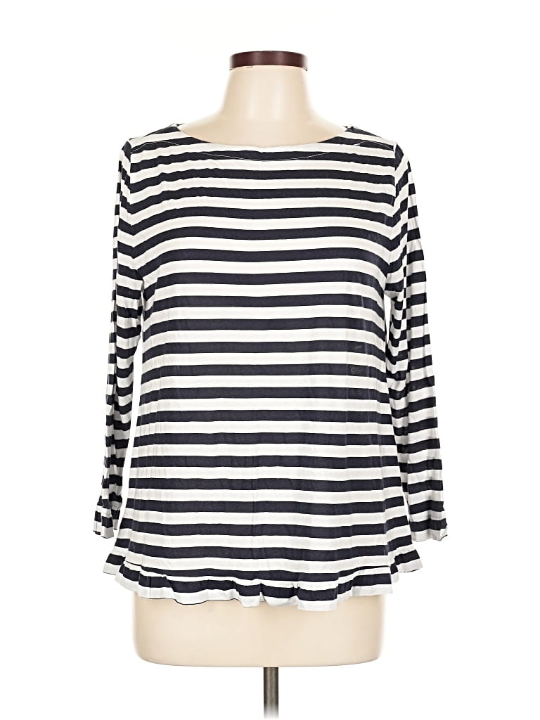 Pre-owned Ann Taylor Loft Long Sleeve T-shirt In White