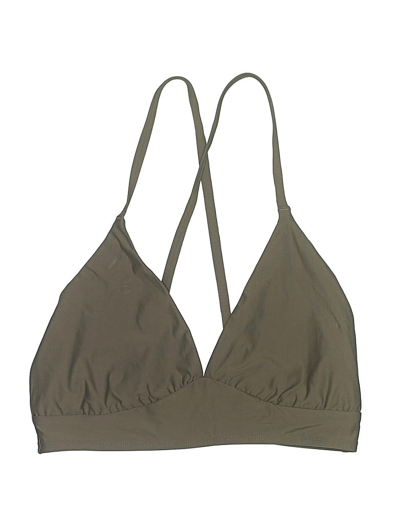 CALIA Pre-owned Swimsuit Top Tan Solid Pattern Swimwear In Brown