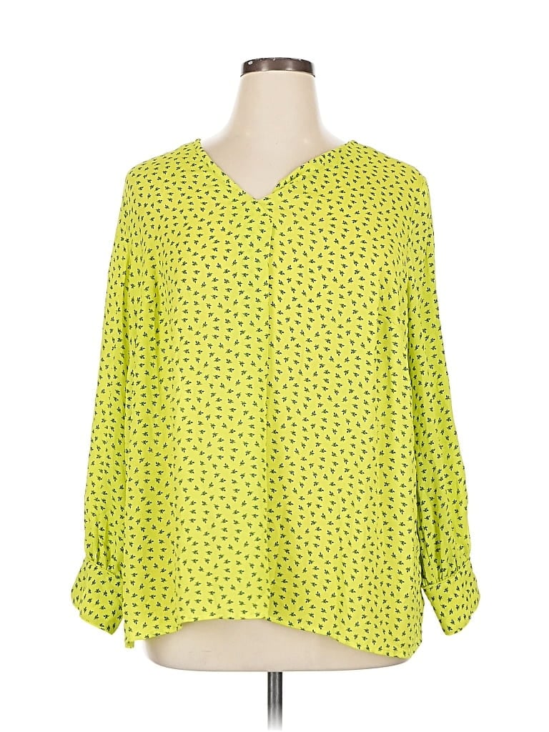 Pre-owned Vince Camuto 3/4 Sleeve Blouse In Yellow