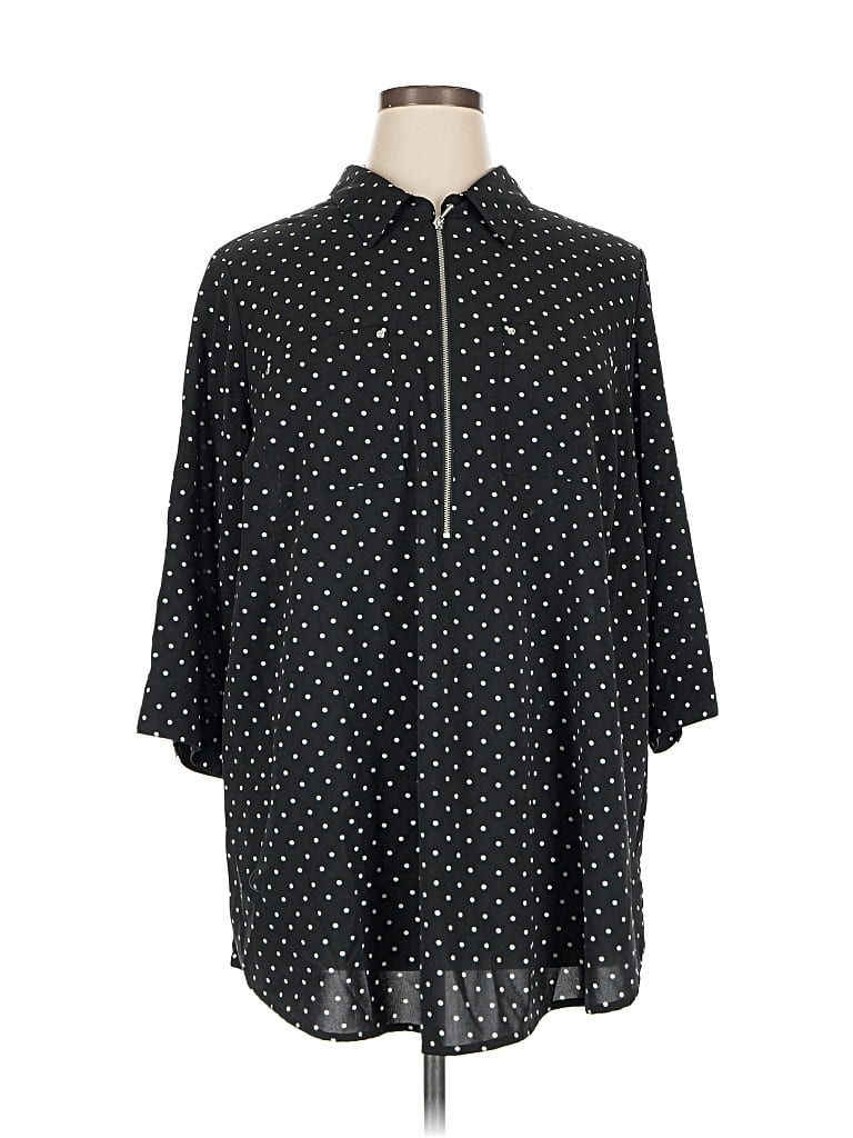 Pre-owned Catherines 3/4 Sleeve Blouse In Black