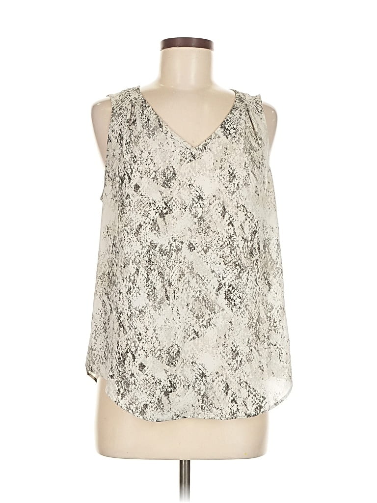 Pre-owned Banana Republic Factory Store Tank Top Silver Plunge Neckline Tops