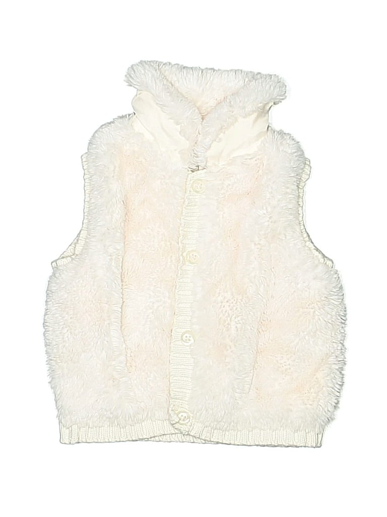 Pre-owned Gymboree Babies' Faux Fur Vest In White
