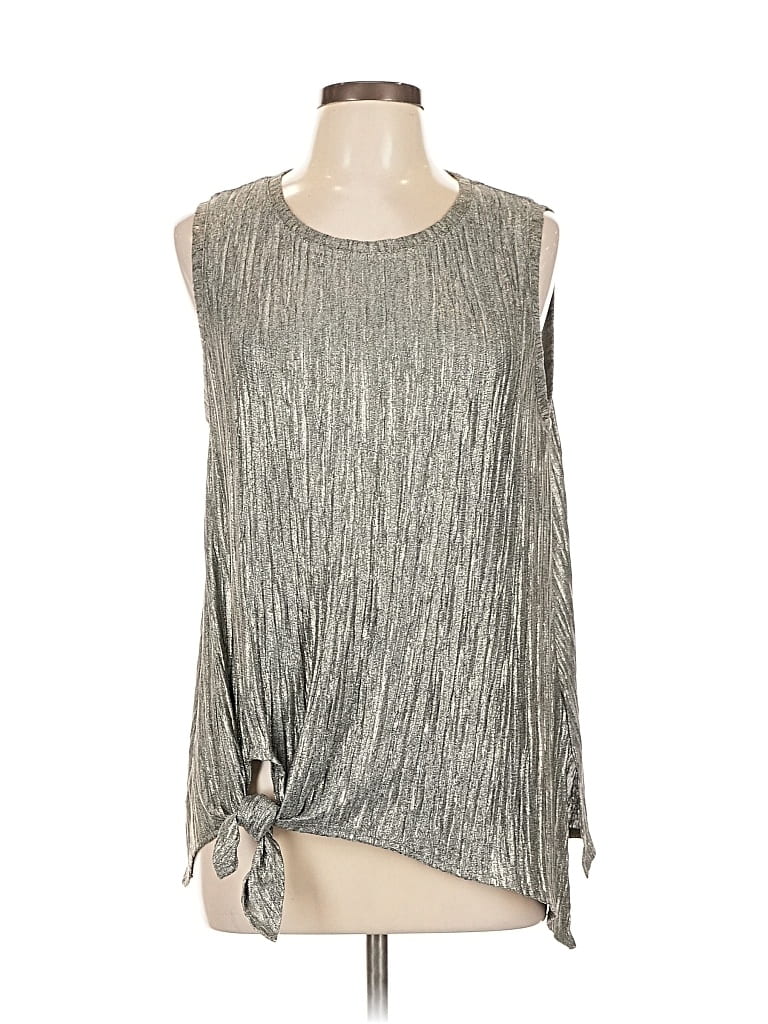 Pre-owned Inc International Concepts Sleeveless Blouse In Silver