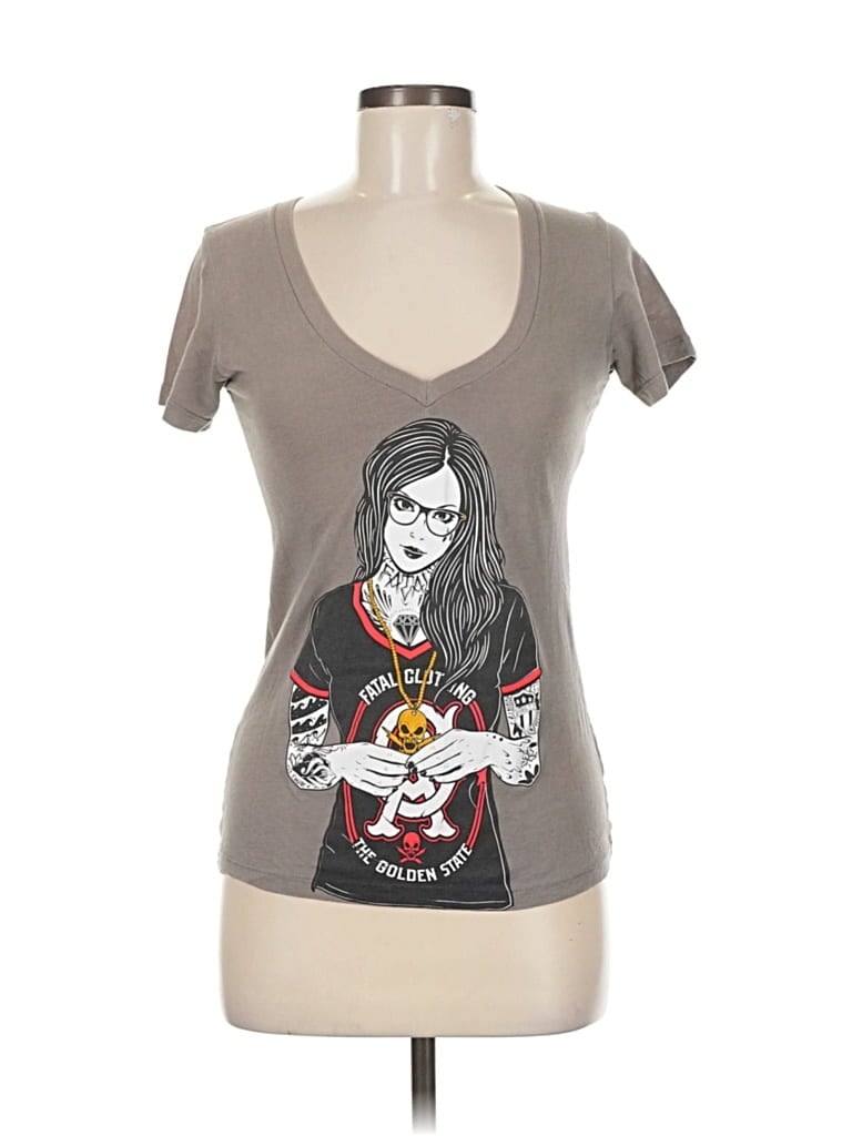 Pre-owned Assorted Brands Short Sleeve T-shirt In Gray