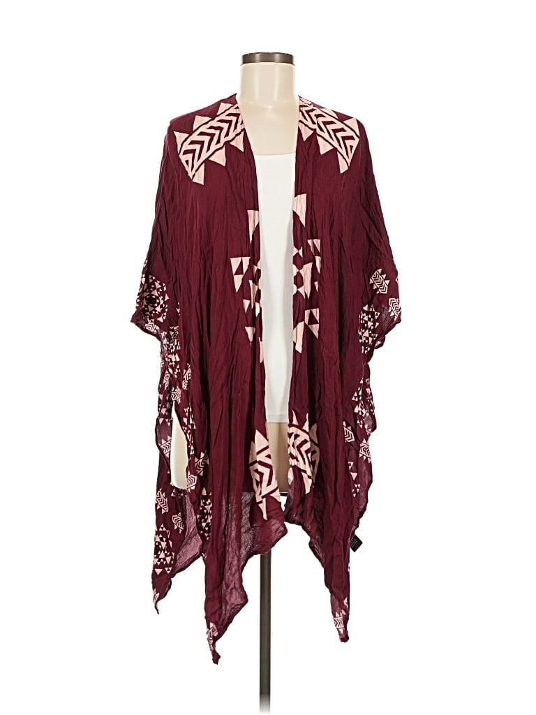 Pre-owned J For Justify Kimono In Burgundy
