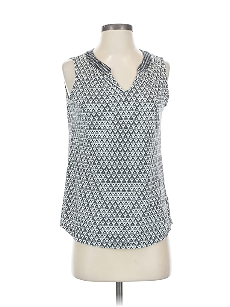 Pre-owned Liz Claiborne Tank Top Blue Keyhole Neckline Tops