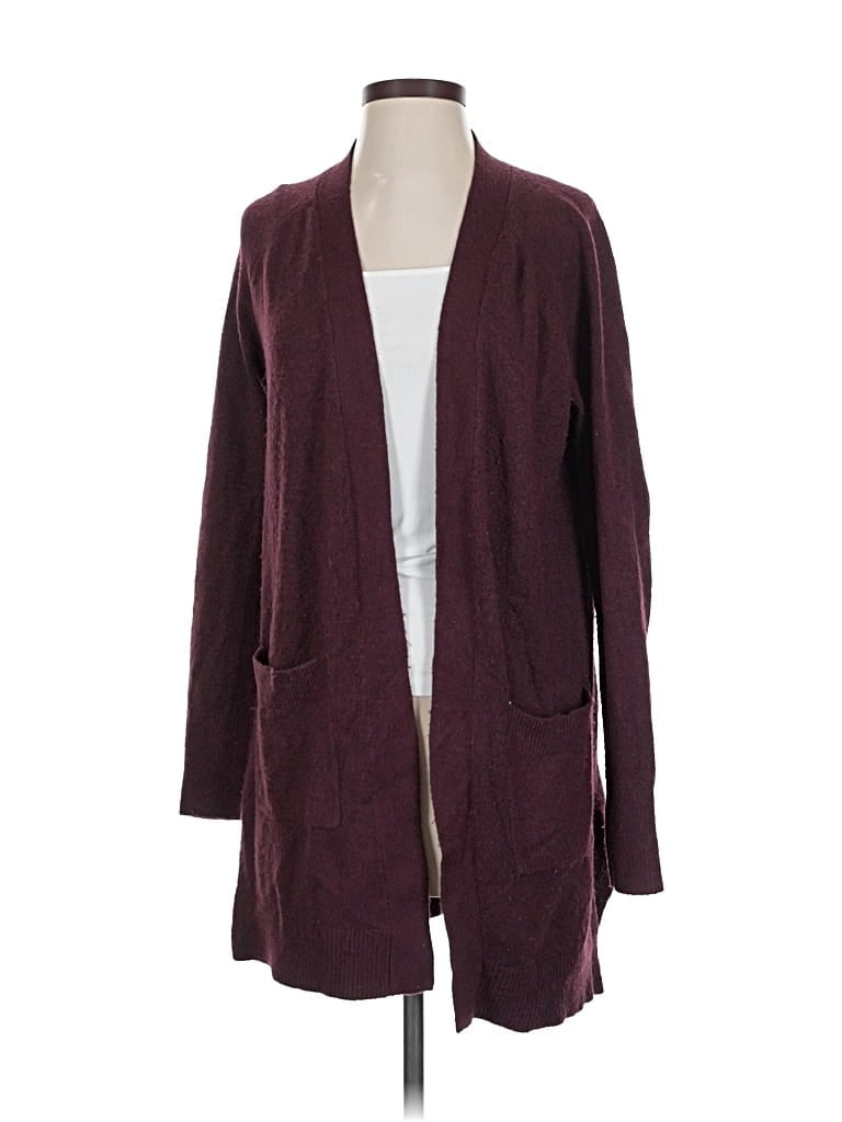 Pre-owned Ann Taylor Loft Cardigan Sweater In Burgundy