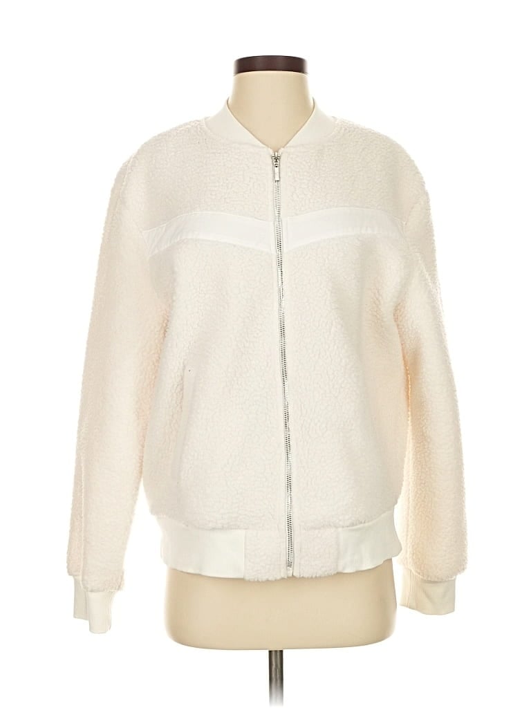 Pre-owned Zyia Active Fleece Jacket In White