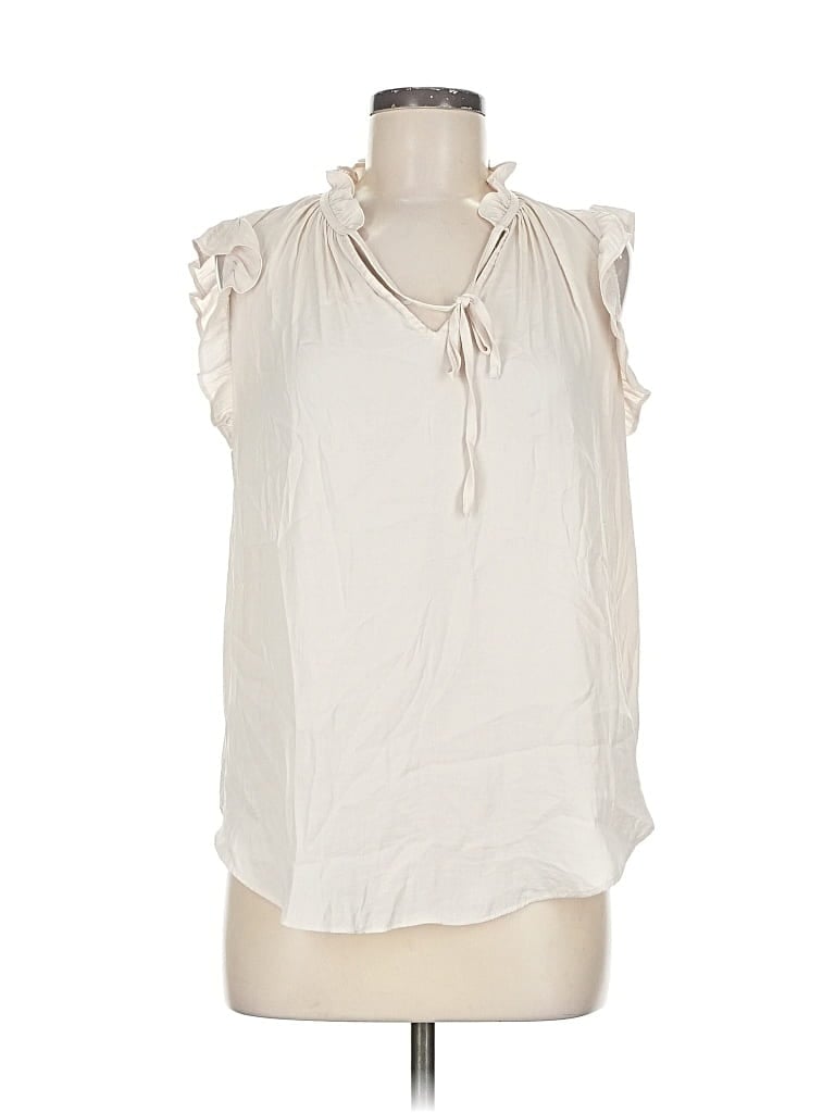 Pre-owned Cupcakes And Cashmere Sleeveless Blouse In White