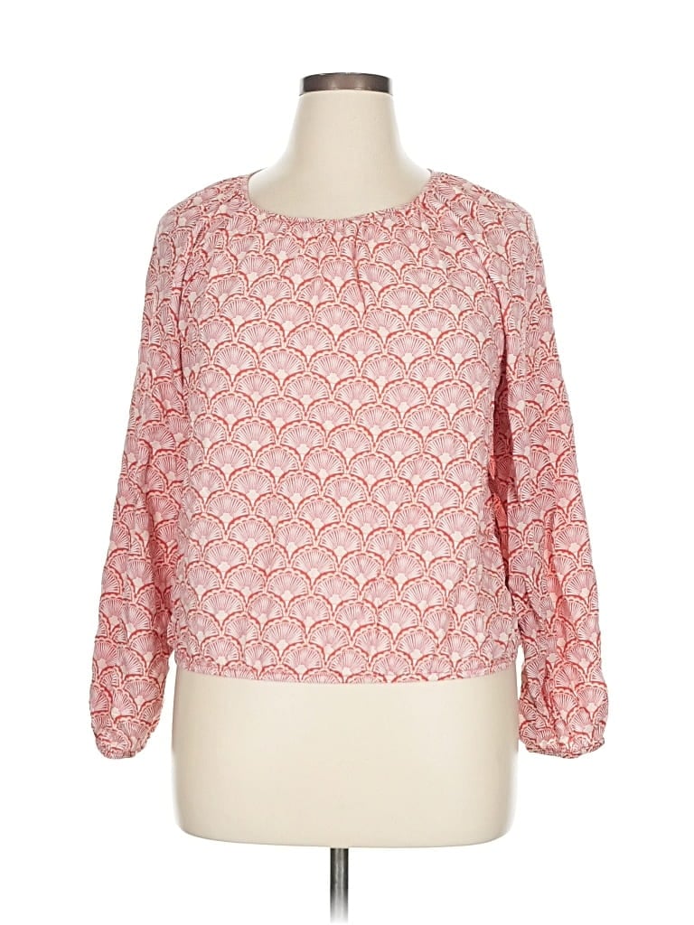 Pre-owned Ann Taylor Loft Outlet Long Sleeve Blouse In Pink