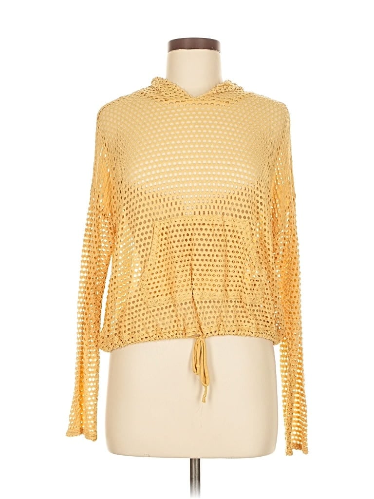 Pre-owned Ginger G Long Sleeve Top Gold Cowl Neck Tops
