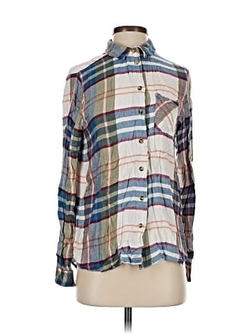 Topshop Long Sleeve Button-Down Shirt (view 1)