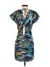 Walter 100% Silk Camo Blue Casual Dress Size 0 - photo 2