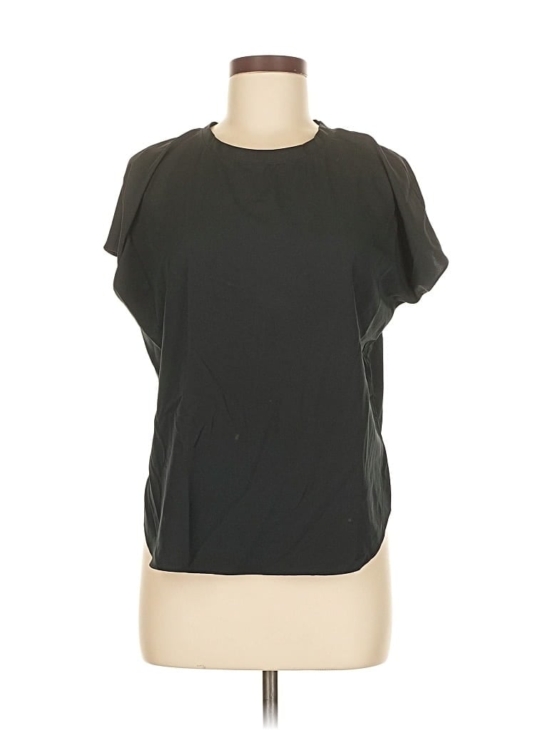 Pre-owned Trouve Short Sleeve Top Black Crew Neck Tops