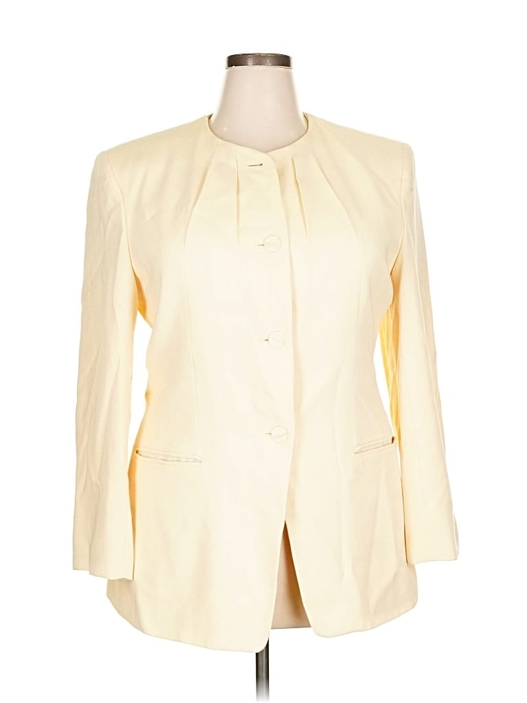 Pre-owned Kasper A.s.l. Blazer Jacket In White