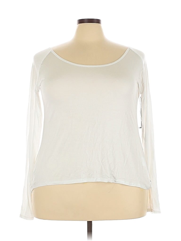 Pre-owned Zyia Active 3/4 Sleeve T-shirt In White