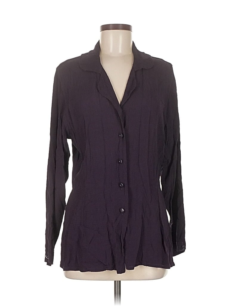 Pre-owned Flax By Jeanne Engelhart Long Sleeve Blouse In Purple