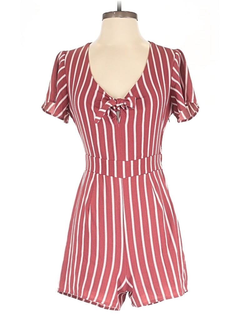 Pre-owned Crystal Sky Romper In Burgundy