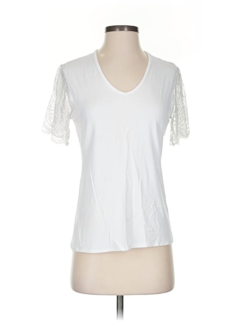 Pre-owned Carmen Marc Valvo Short Sleeve T-shirt In White