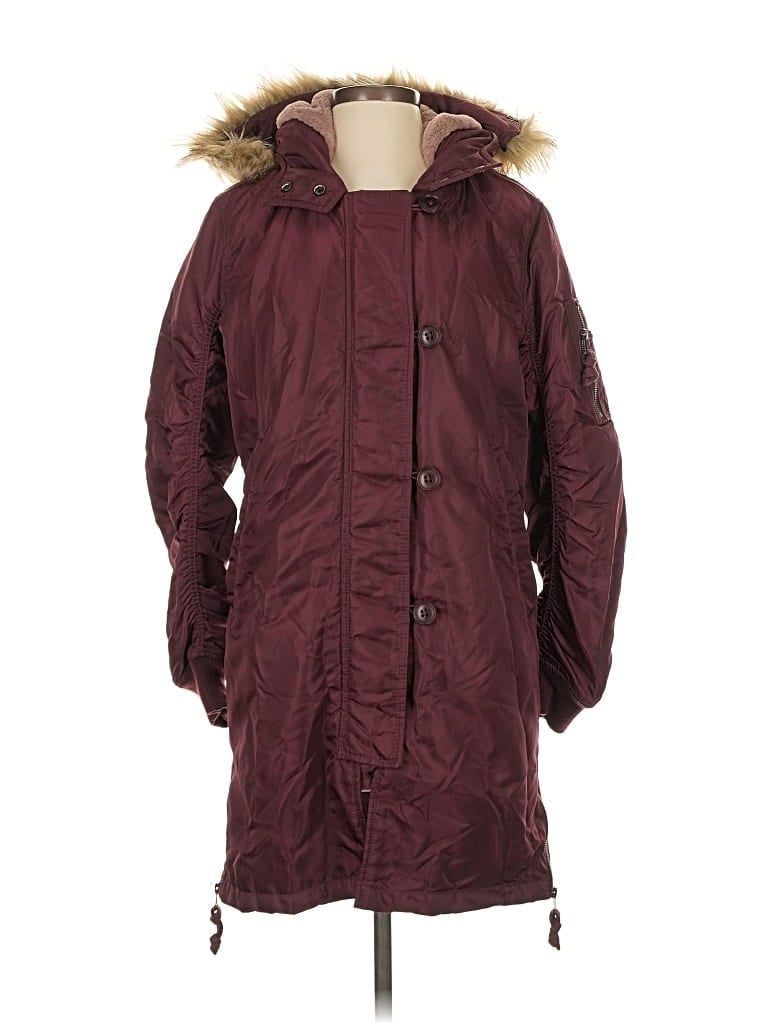 ABERCROMBIE & FITCH Pre-owned Coat In Burgundy