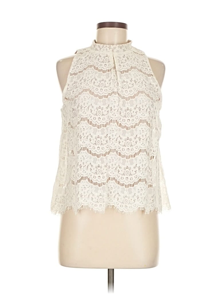 Pre-owned Love, Fire Sleeveless Blouse In White