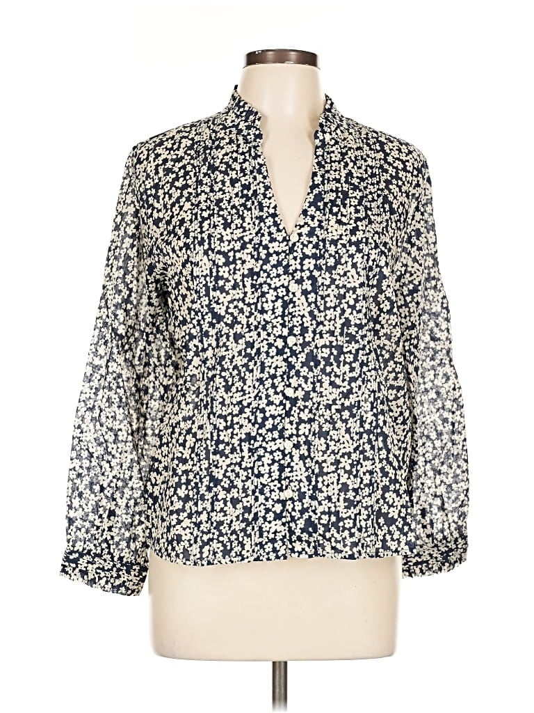 Pre-owned Birds Of Paradis By Trovata Long Sleeve Blouse In White