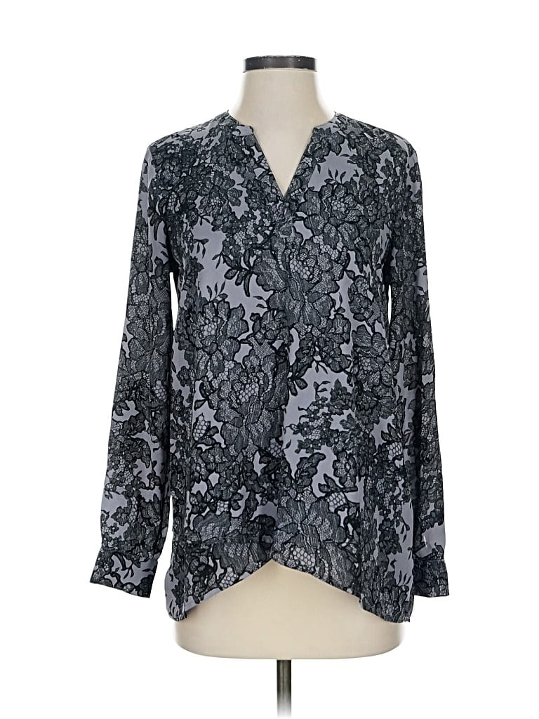 Pre-owned Simply Vera Vera Wang Long Sleeve Blouse In Gray