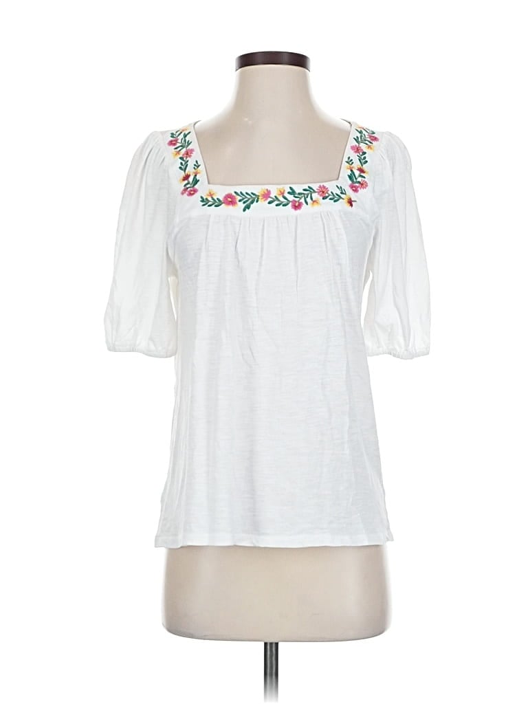 Pre-owned Ann Taylor Loft Outlet 3/4 Sleeve Blouse In White