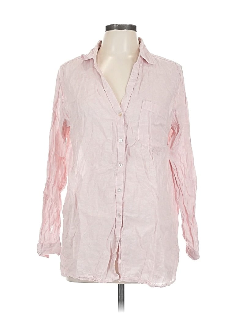 Pre-owned Sigrid Olsen Long Sleeve Button Down Shirt In Pink