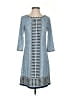 Max Studio Houndstooth Blue Casual Dress Size XS - photo 1