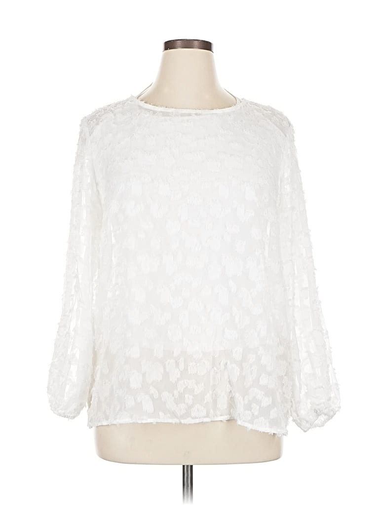 Pre-owned Alfani 3/4 Sleeve Blouse In White
