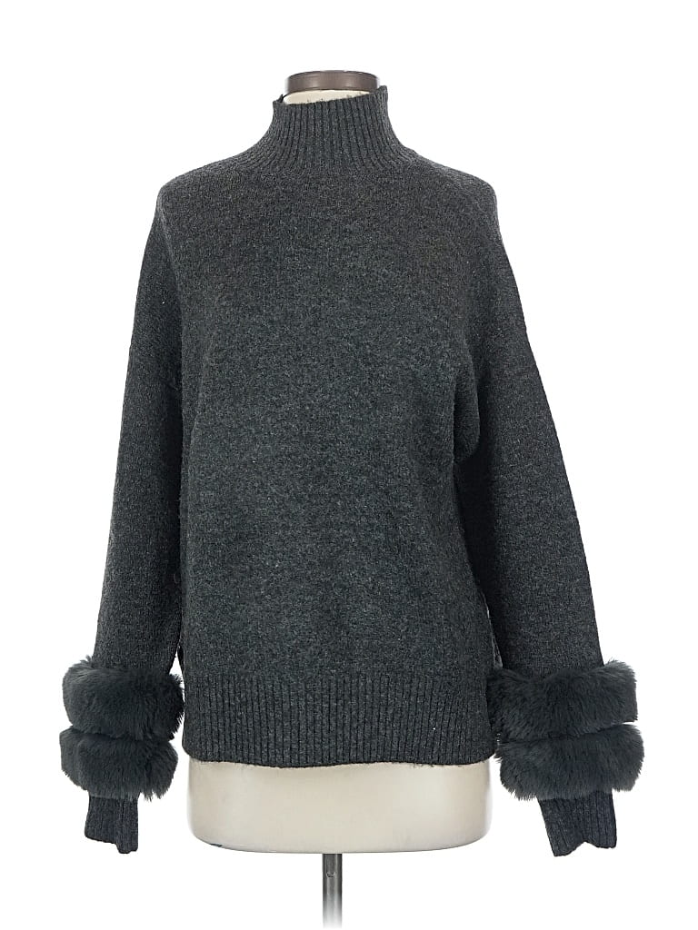 Pre-owned Saks Fifth Avenue Turtleneck Sweater In Gray