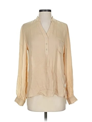 Haute Hippie Long Sleeve Silk Top (view 1)