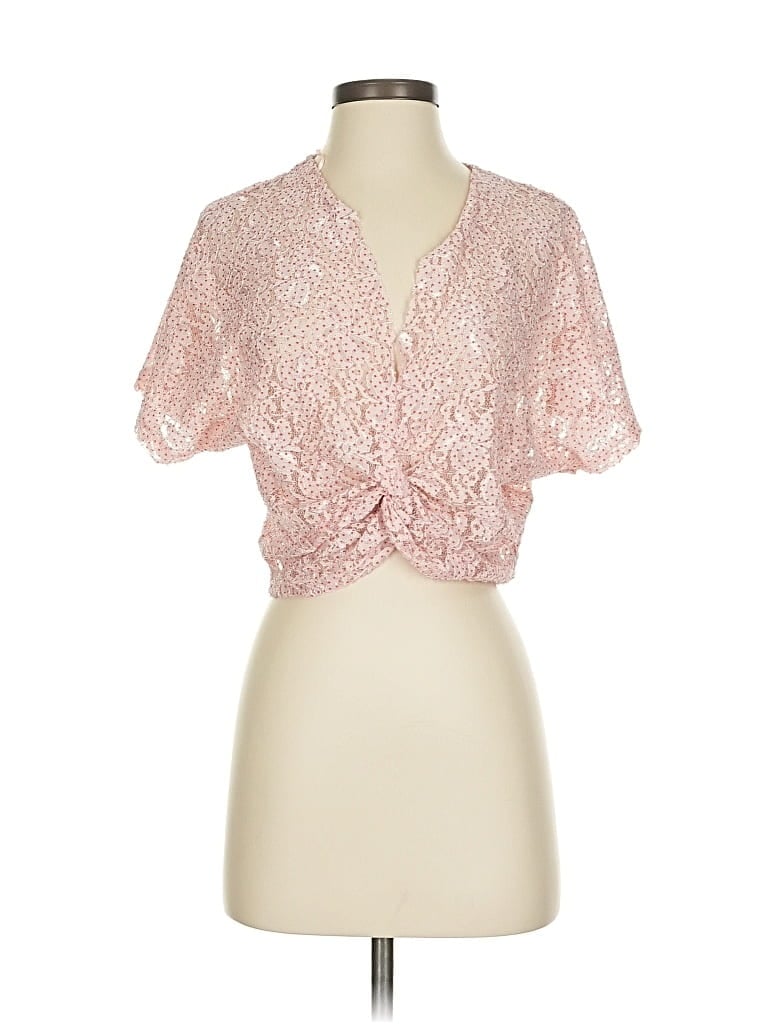 Pre-owned Trafaluc By Zara Short Sleeve Blouse In Pink