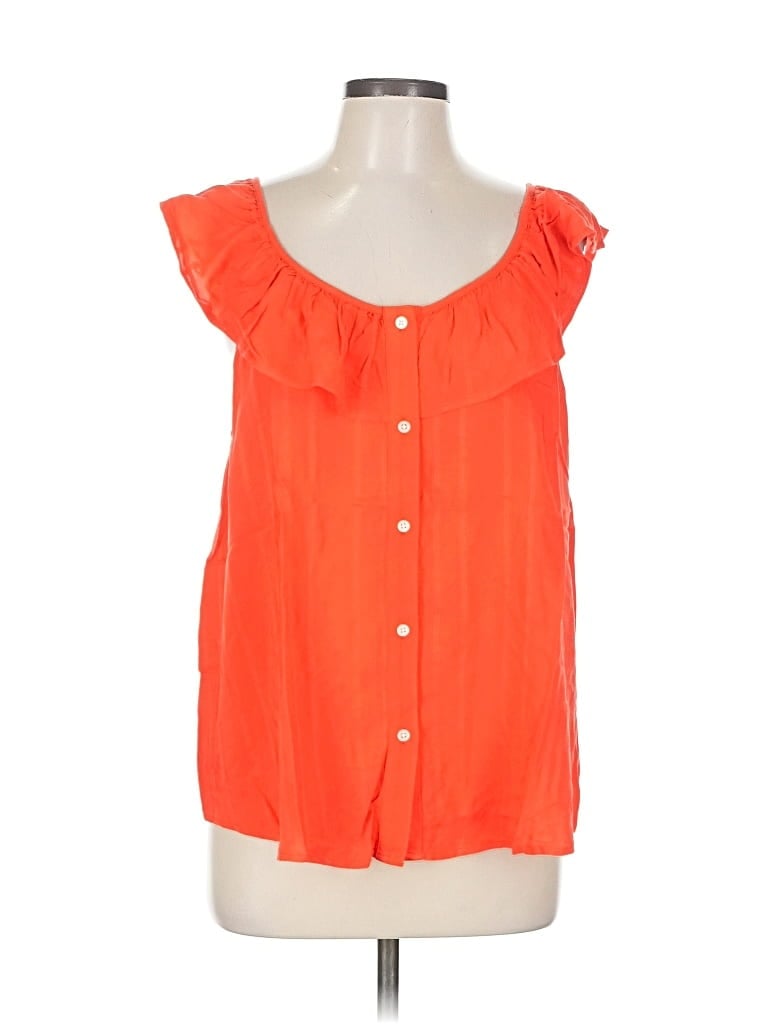 Pre-owned Ann Taylor Loft Outlet Sleeveless Blouse In Orange