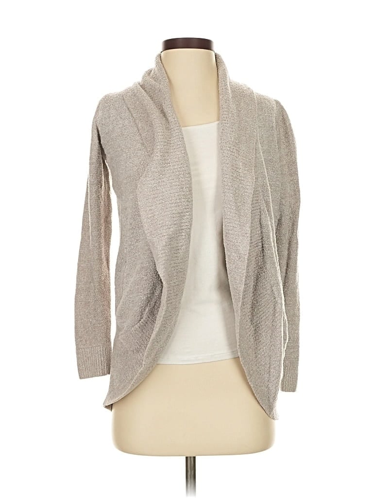 Pre-owned Barefoot Dreams Cozychic Lite Cardigan Sweater In Gray