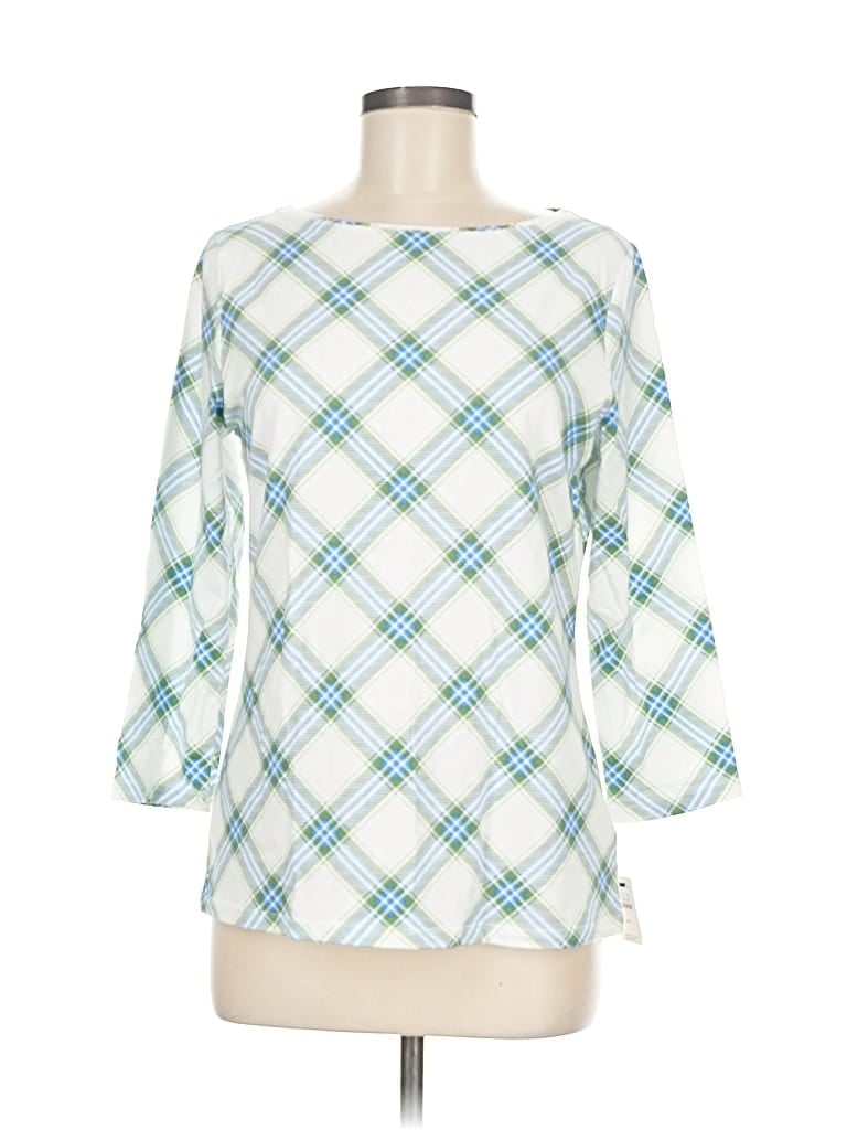 Pre-owned Talbots Outlet 3/4 Sleeve T-shirt In Blue