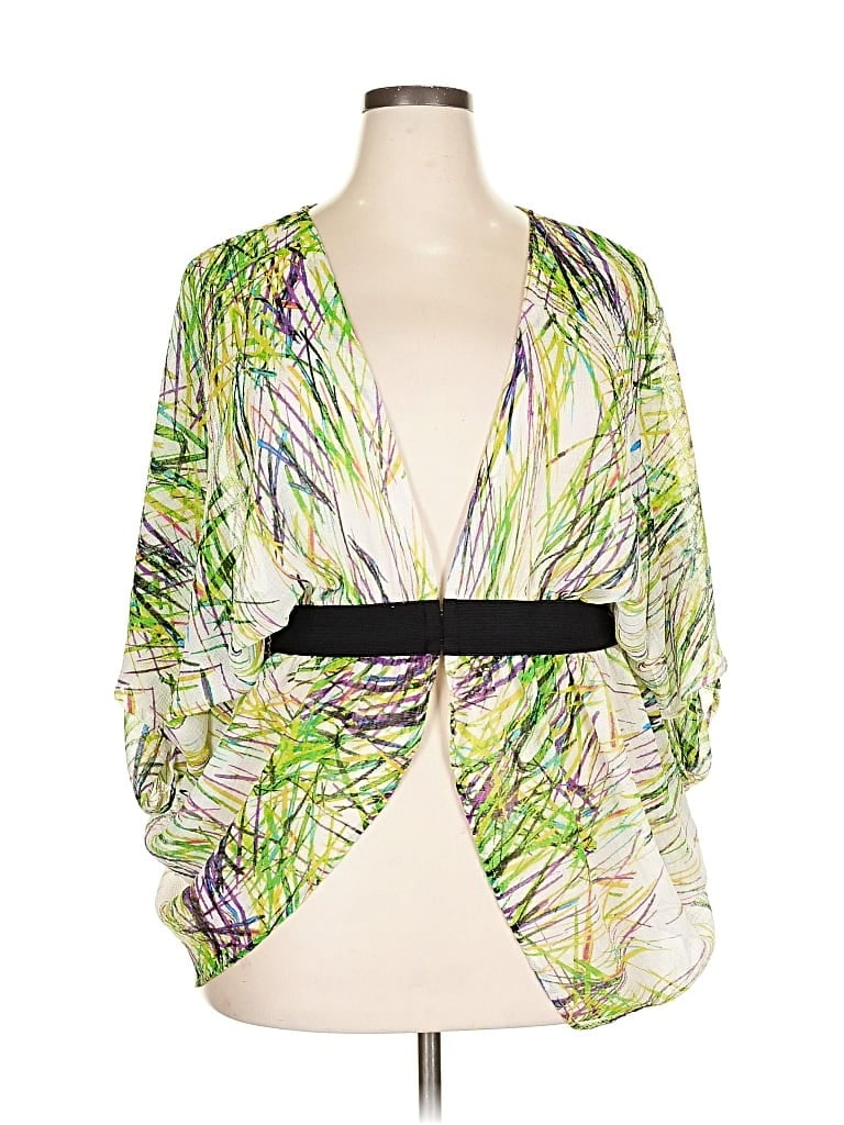 LANE BRYANT Pre-owned Long Sleeve Blouse In Green