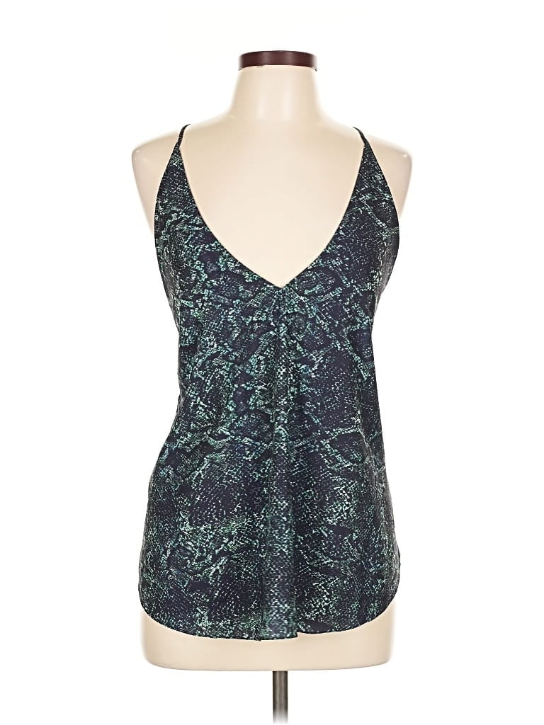 Pre-owned Rory Beca Sleeveless Top Teal Halter Neckline Tops In Blue
