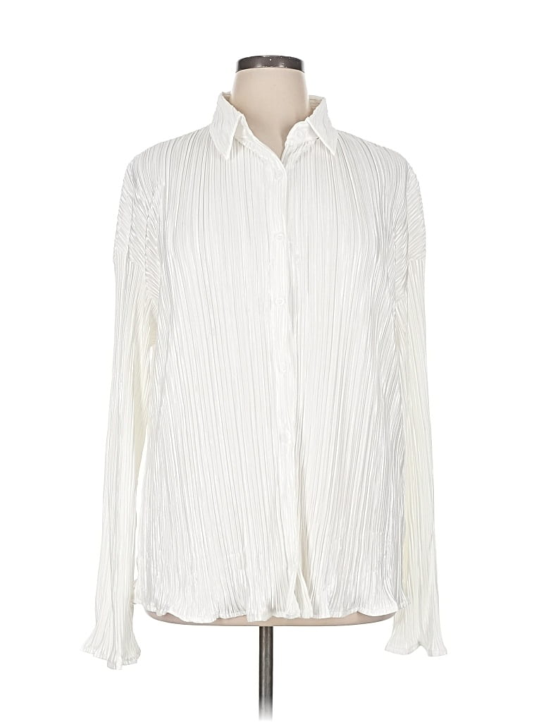Pre-owned Unbranded Long Sleeve Blouse In White