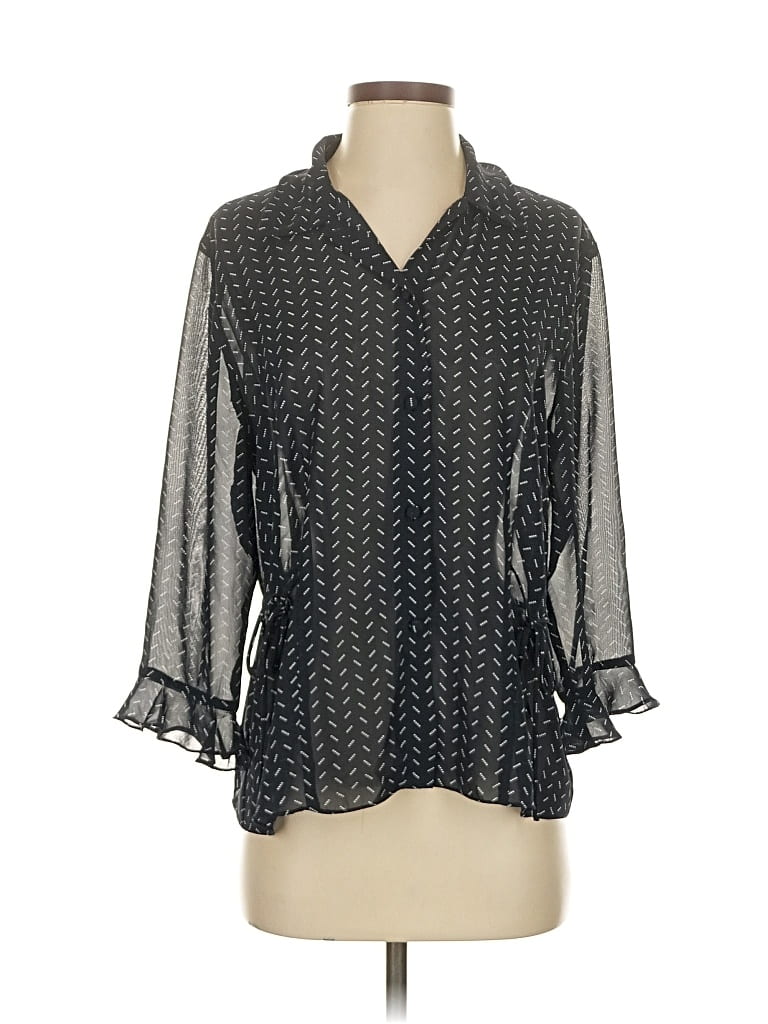 Pre-owned Studio 1 3/4 Sleeve Blouse In Blue