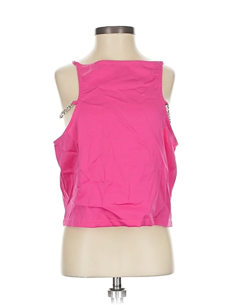 PRETTYLITTLETHING Pre-owned Sleeveless Top Pink One Shoulder Neckline Tops