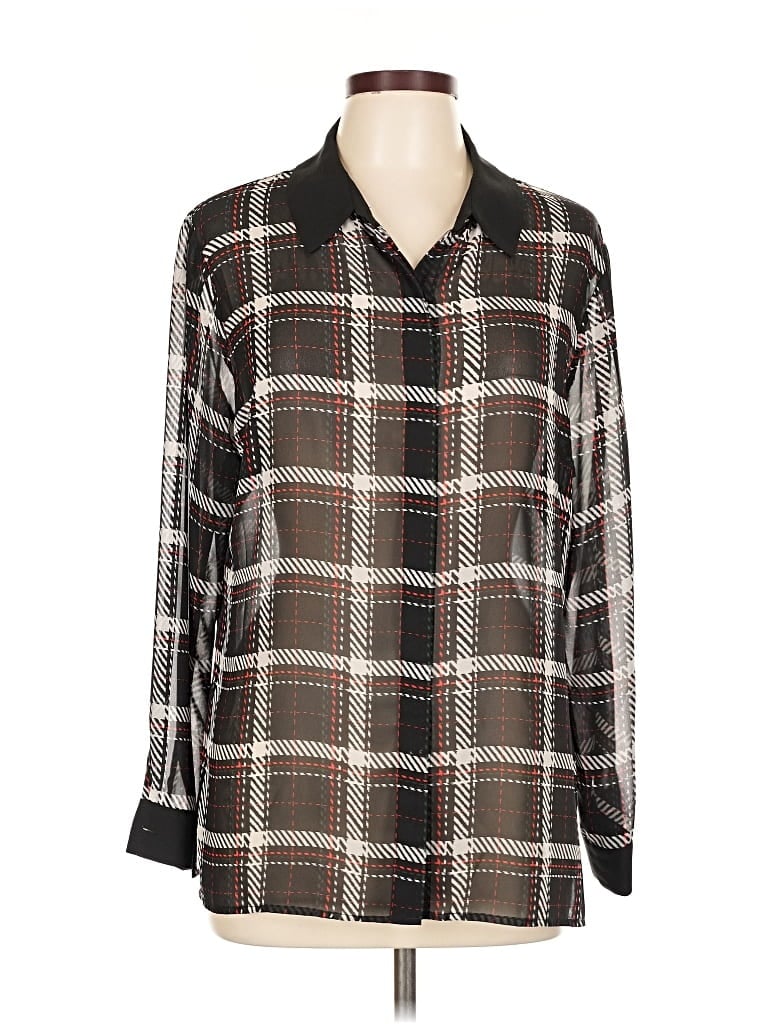 Pre-owned Vince Camuto Long Sleeve Blouse In Brown