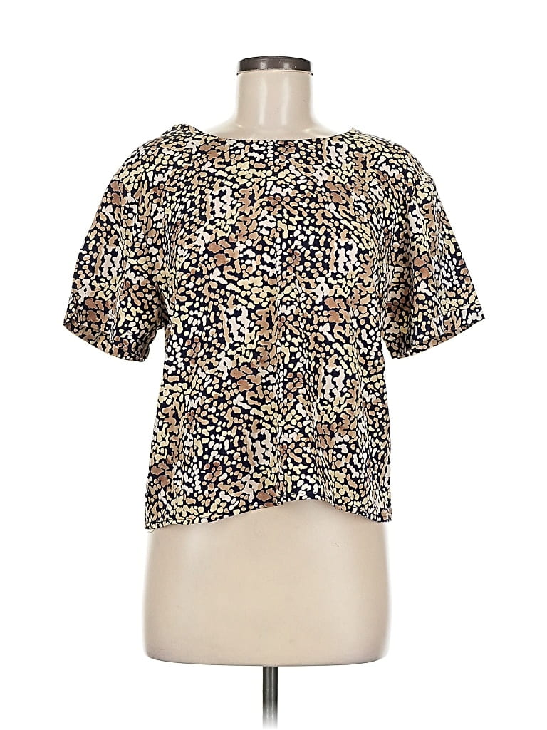 Pre-owned Notations Short Sleeve Blouse In Brown