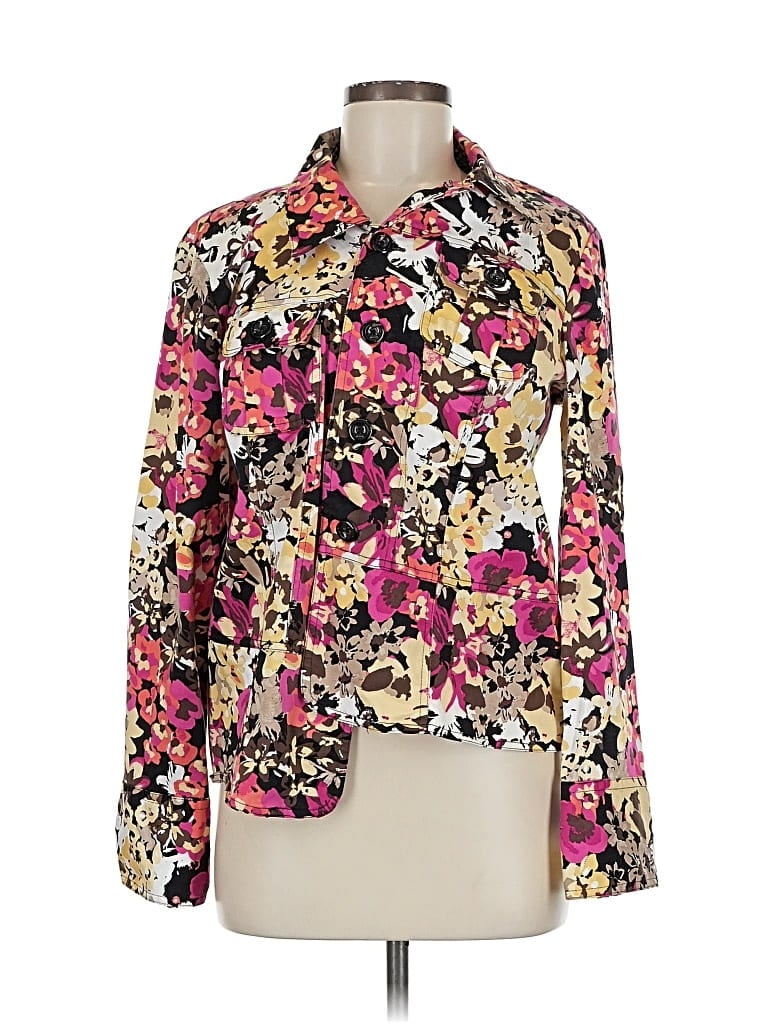 Pre-owned Christopher & Banks Long Sleeve Blouse In Pink