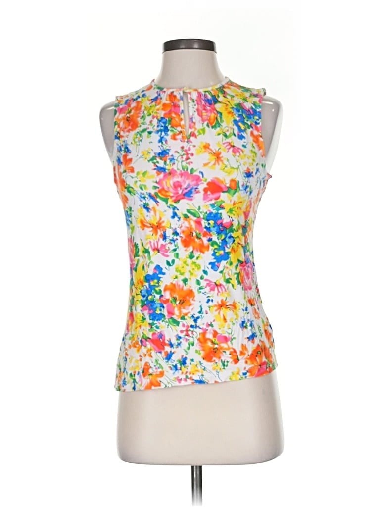 Pre-owned Chaps Sleeveless Blouse In White