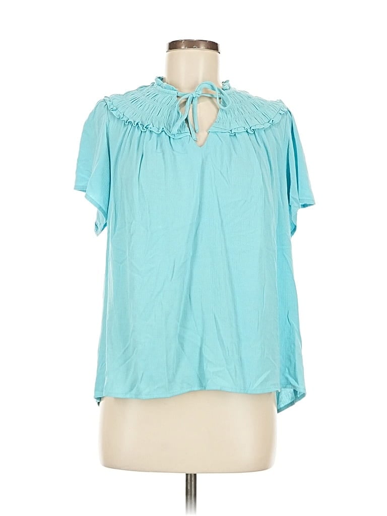 Pre-owned Torrid Short Sleeve Blouse In Blue