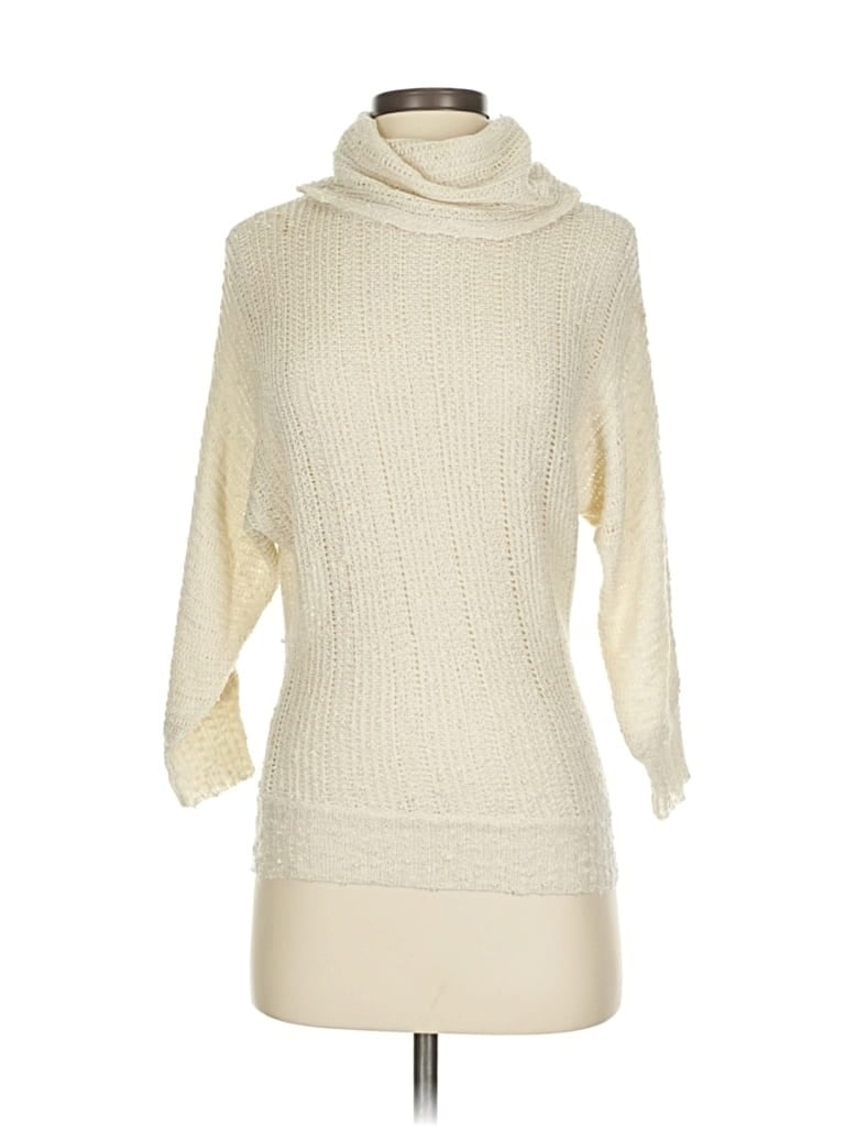 Pre-owned Frenchi Turtleneck Sweater In White
